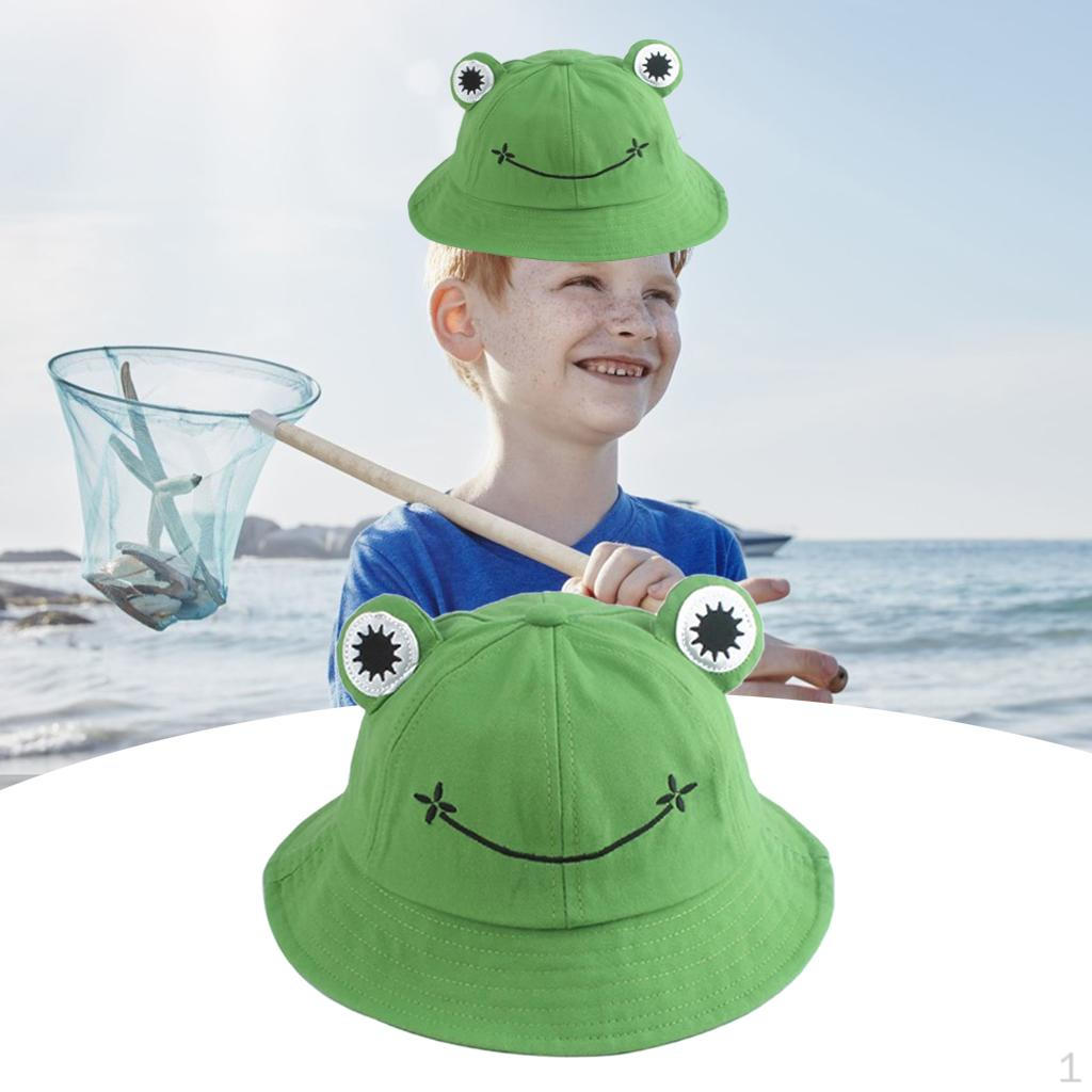 Cartoon Frosch Fischerhut Kinder Kinder Angeln Süßer Frosch Outdoor Fischer Sonne