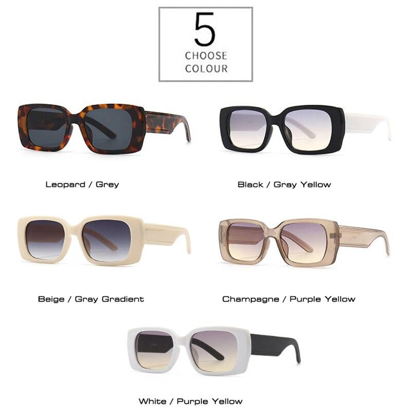 SO&EI Retro Small Rectangle Gradient Sunglasses Women Square Trending Shades UV400 Men Champagne Sun Glasses