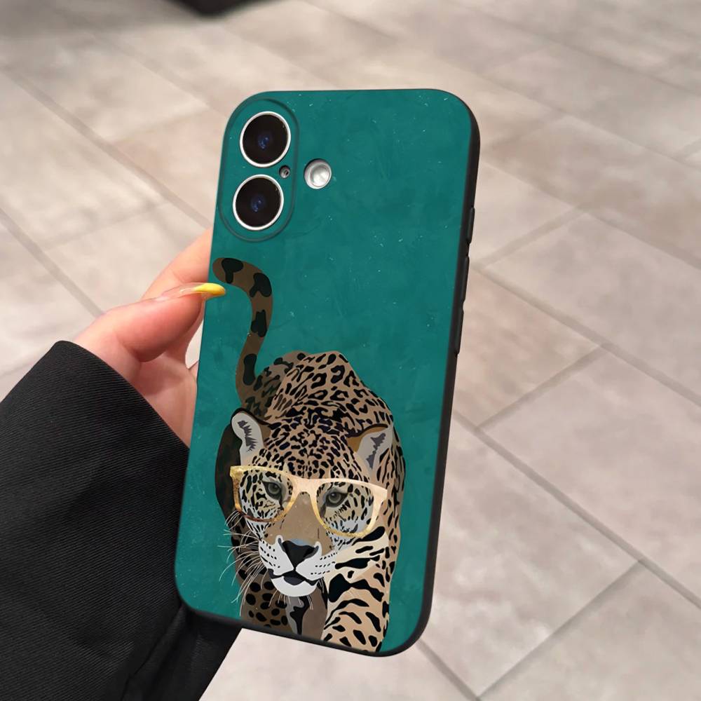 Kolorowy Abstrakcyjny Tygrys Lampart Wąż Tropikalna Dżungla Etui Na Telefon Dla Iphone 17 16 15 16e 14 13 12 11 Pro Max Plus Etui Pokrowiec