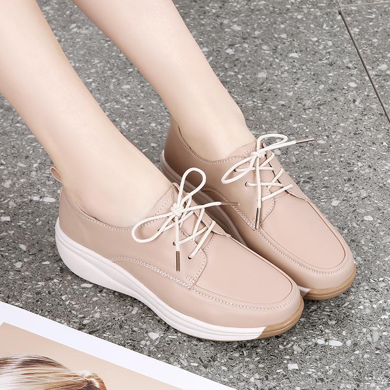 Women's Leather Boots Driving Comfort Women’s Wedge Sneakers Casual Nurse Loafers for Girls Walking Minimalist Summer Maternity Shoes for Women