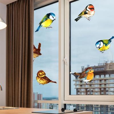 Adesivo decoração de casa eletrostático beija-flor adesivos filme de janela adesivo de vidro decalques de pintura