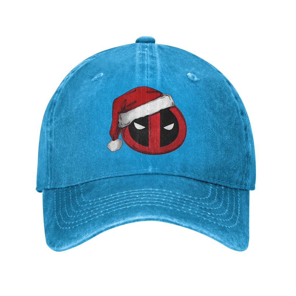 Deadpool Icon Santa Hat Christmas Unisex Women Baseball Cap Distressed Denim Washed Hats Cap Outdoor Adjustable Snapback Hat