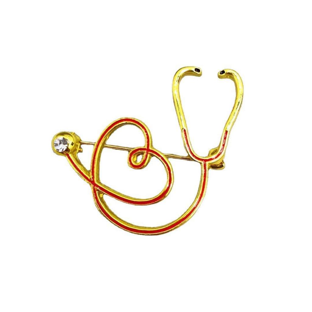Spilla Medica per Medico e Infermiere Cartone Animato Carino di Fascia Alta: Spilla/Distintivo Decorativo per Foulard di Seta a Goccia d'Olio