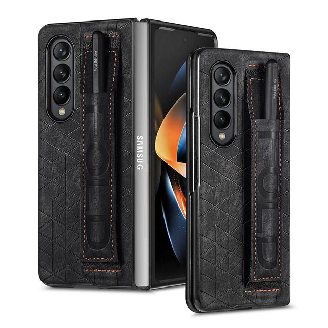 For Samsung Galaxy Z Fold 4 Case With Wrist Strap S Pen Slot ,Ultra Slim With Raised Bezel Camera Protect Shockproof Case