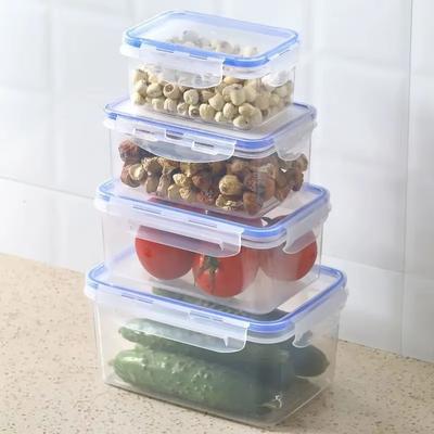 4 Sizes Refrigerator Storage Box Food Containers Plastic Fresh-Keeping Box With Lid Portable Storage Box Kitchen Organization