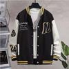 Men's Trendy College-Style Embroidered Baseball Jacket - Hong Kong Style, Perfect for Spring and Autumn Couples and Students