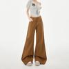 Spring Summer Trendy Comfort Coffee Soft Stretch Relaxed Slim Micro Flare Denim Pants For Women Casual Pants Oversize Denim Trousers