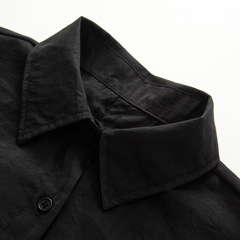 Kaslead New Arrival Women's Clothing Fashion Style Fashion Minimalist All-Matching Lapel Short Sleeve Casual Temperament Shirt