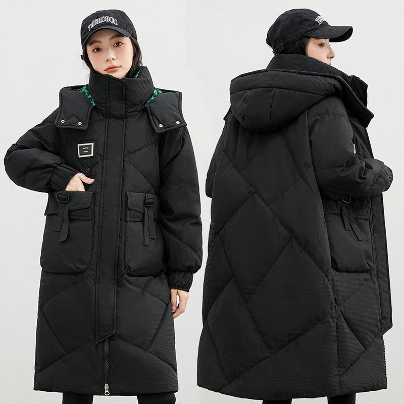 Graphene Maillard Women's Hooded Heated Mid-Length Winter Cotton Coat