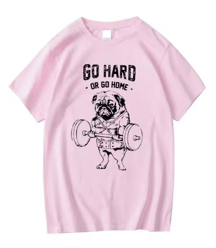 Cotton Blend Casual Pug Life Unisexs T Shirts Fashion Go Home or Go Hard Unisex Tshirt Tops Unisex Loose Male Tshirt Casual Summer Tshirt