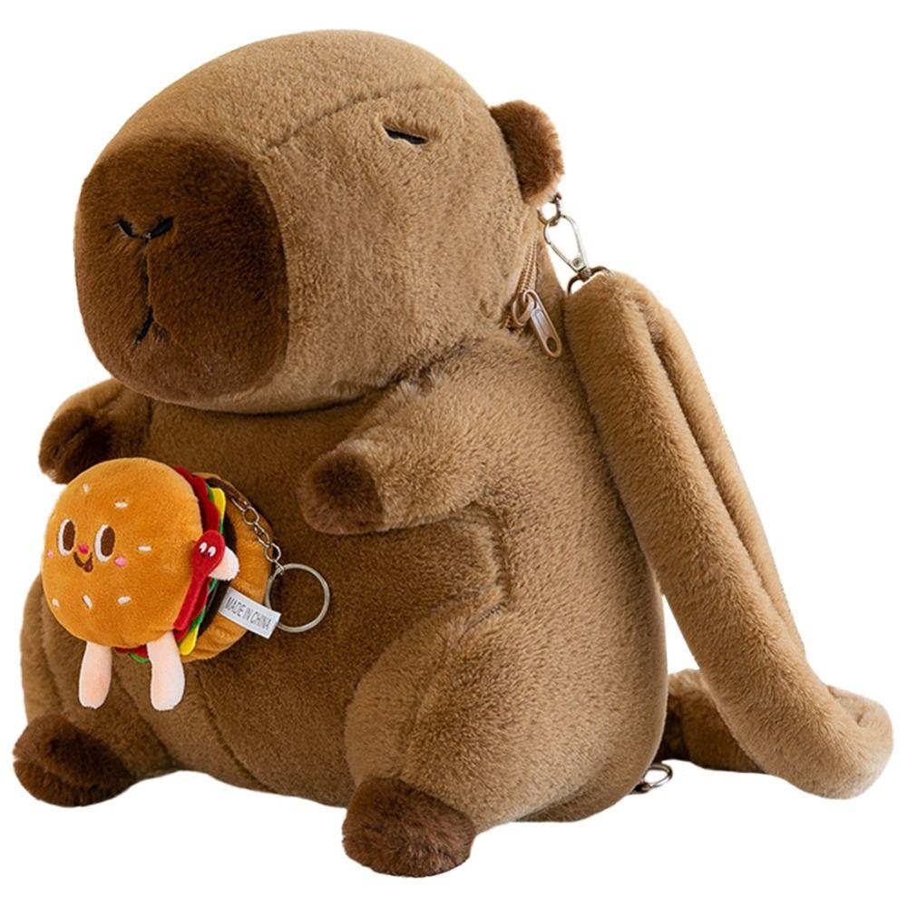 Large Capacity Capybara Plush Backpack Animal Cartoon Capybara Plush Bag  Female Lady Girl