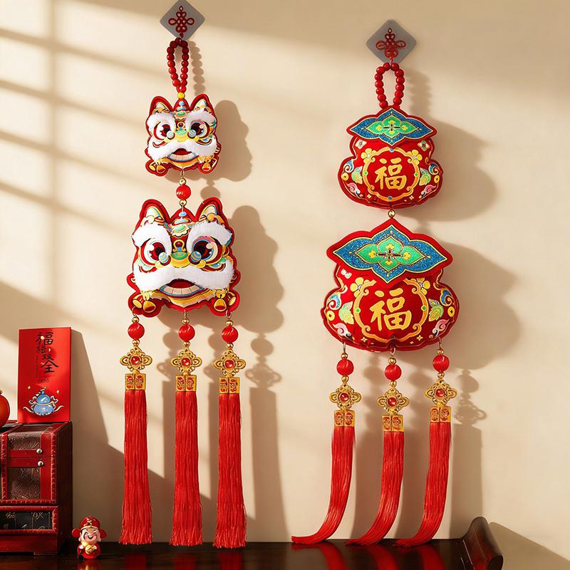 Spring Festival Decorations 2026 Chinese New Year Hanging Ornament Wall Decor Couplets Banners Tassel Pendant Horse Year Decor
