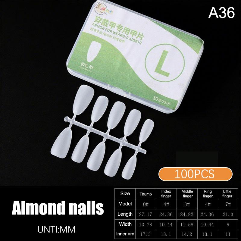 {MX} 100pcs Clear Full Cover Press On Nail Tips Ultra-Thin False Nails Patches Gel Nail Art Extension Manicure Accessories