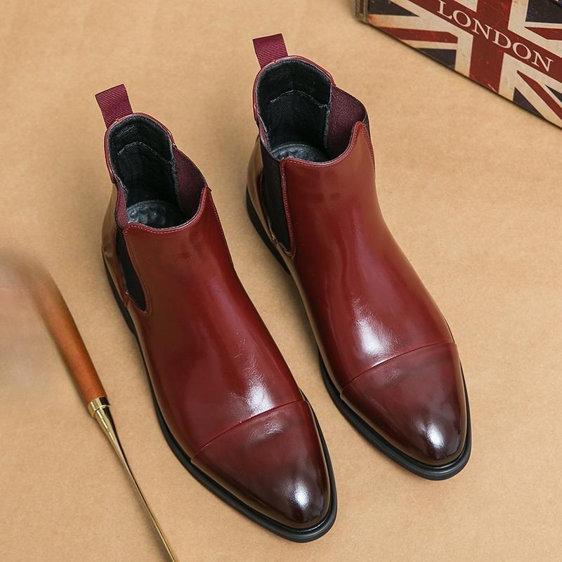 Golden Sapling Party Boots for Men Fashion Leisure Shoes Elegant Platform Flats Men's Chelsea Boot Casual Business Dress Shoe