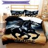 3pcs Custom Name Horse Bedding Set Duvet Cover Closure Includes 1 Duvet Cover & 2 Pillowcases, Soft and Comfortable for All Seasons.