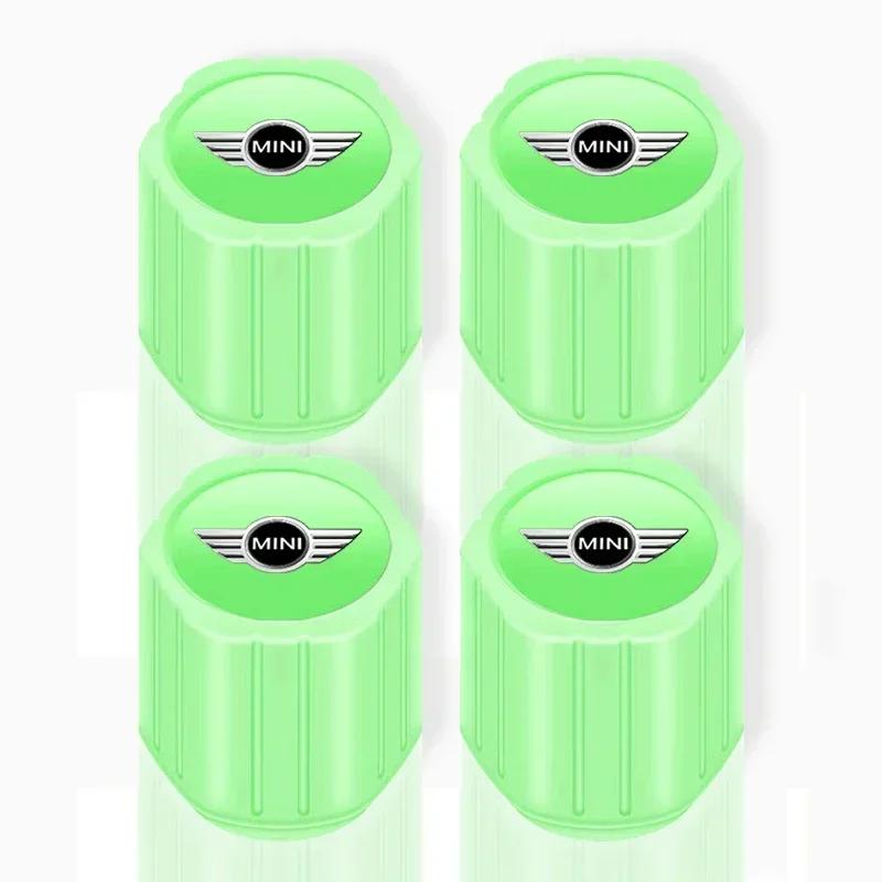 YKRC8 2025 For Bmw Mini 4Pcs Luminous Car Tire Valve Caps Badge Emblem Styling For MINI Cooper Fridge One S F56 R57 R58 R60 JCW Countr