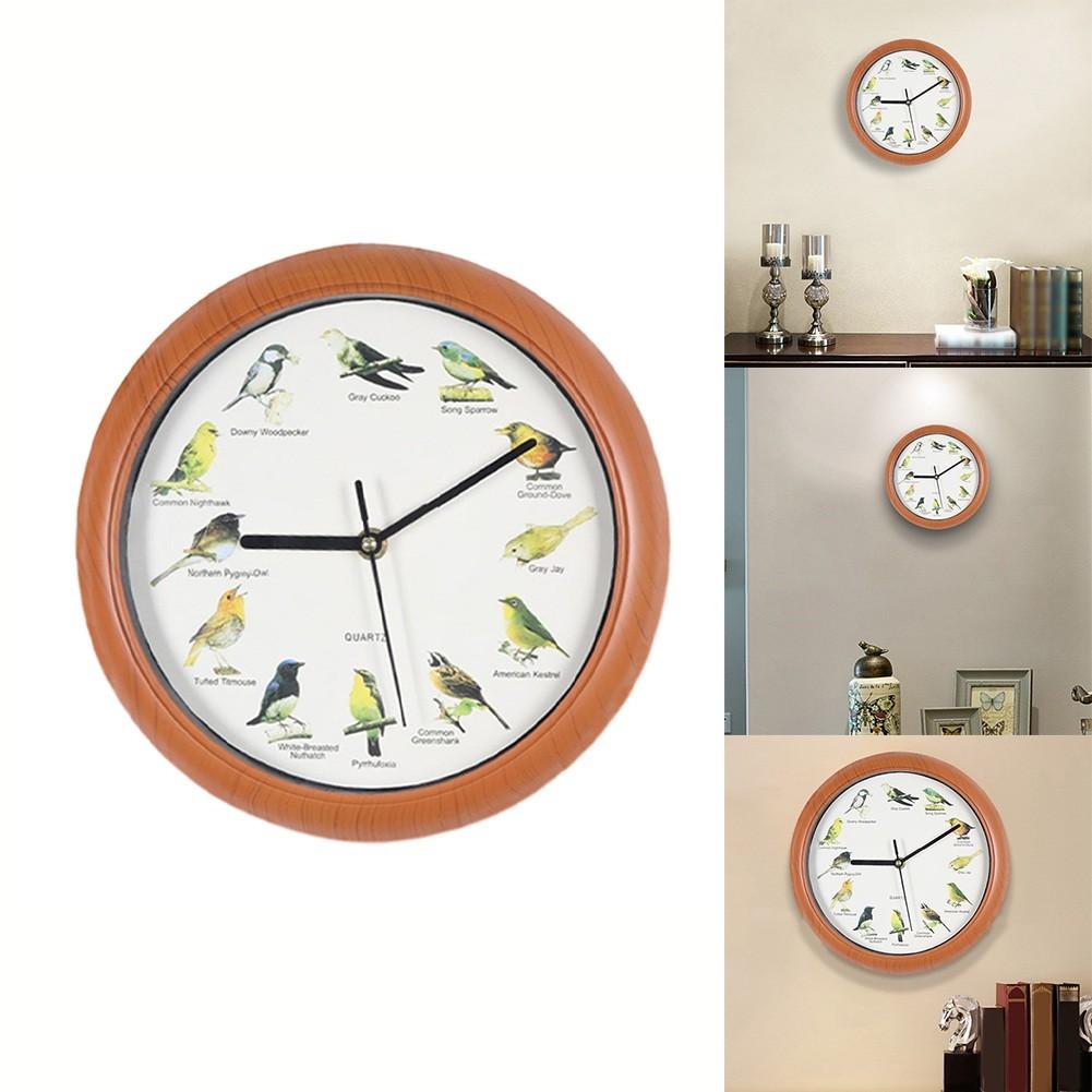 10inch Quartz Singing Bird Wall Clock with Names Songs For Home Decoration