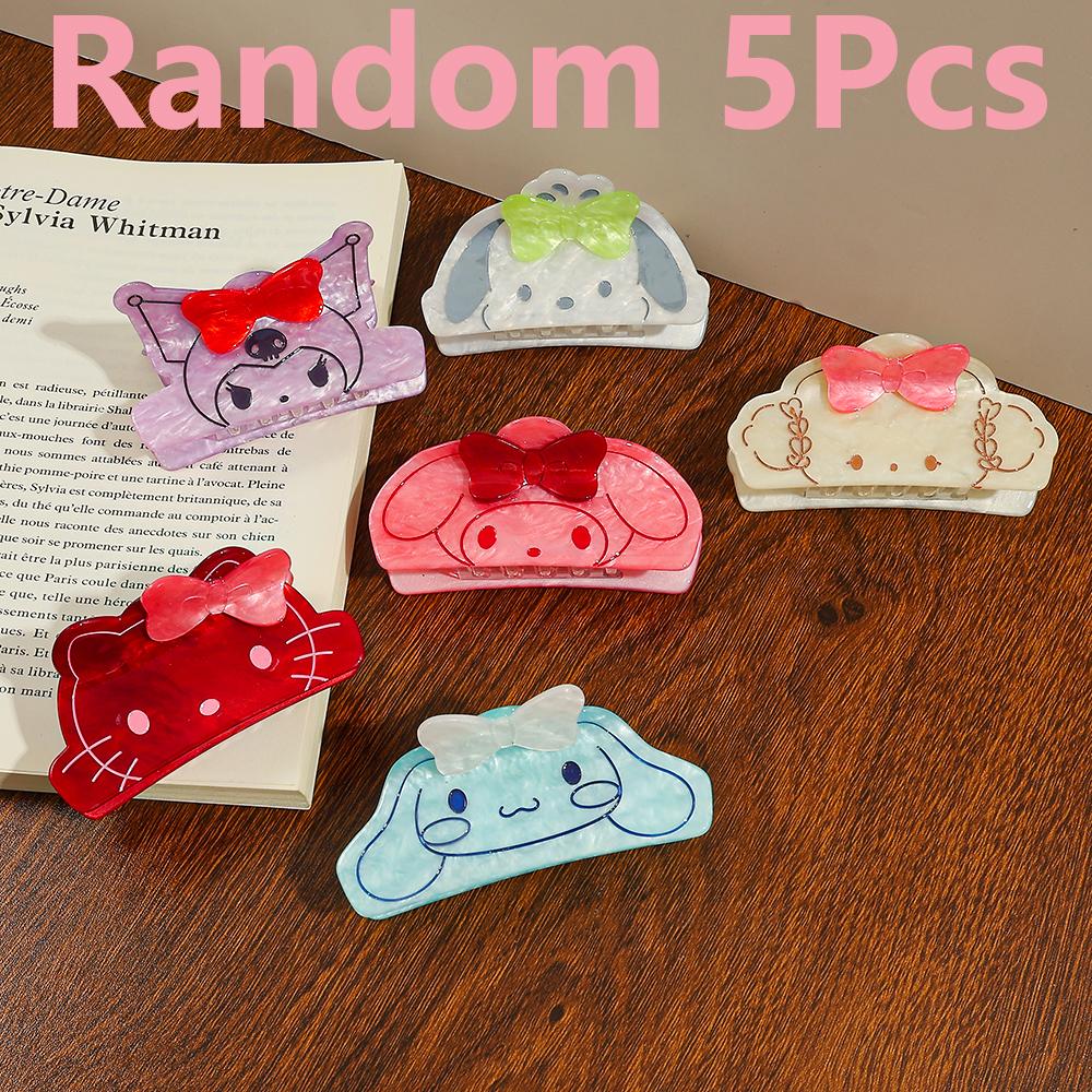 

1PC/Random 5pcs Cute Sanrio Hair Claw with Exquisite Three-Dimensional Bowknot HelloKitty Hair Clip Hair Accessory
