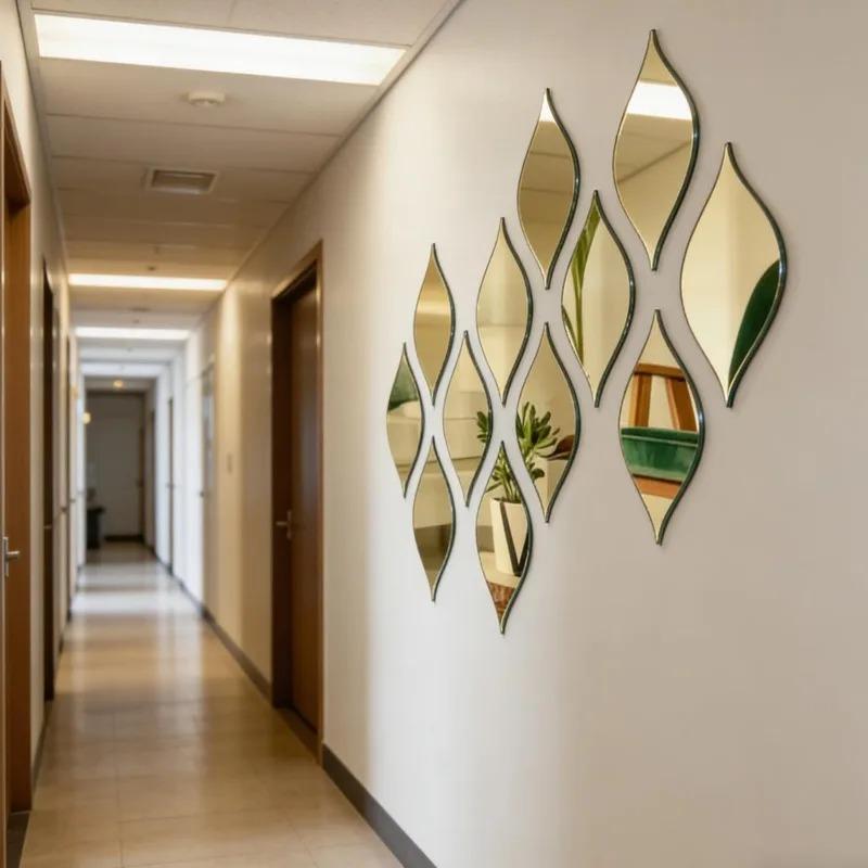 30/6 Stück Acryl 3D Spiegel Abnehmbarer Wandaufkleber Heimdeko DIY Selbstklebende Spiegel Aufkleber für Wohnzimmer Kunst Wanddekoration