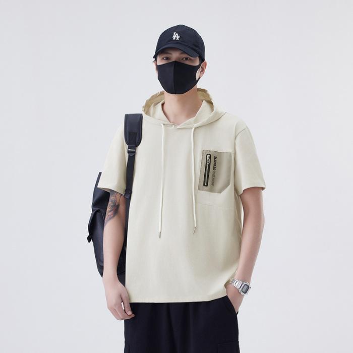 

Новый летний стиль Мальчик Рубашка поло Повседневная С коротким рукавом Свободная Футболка с круглым вырезом С капюшоном 4XL