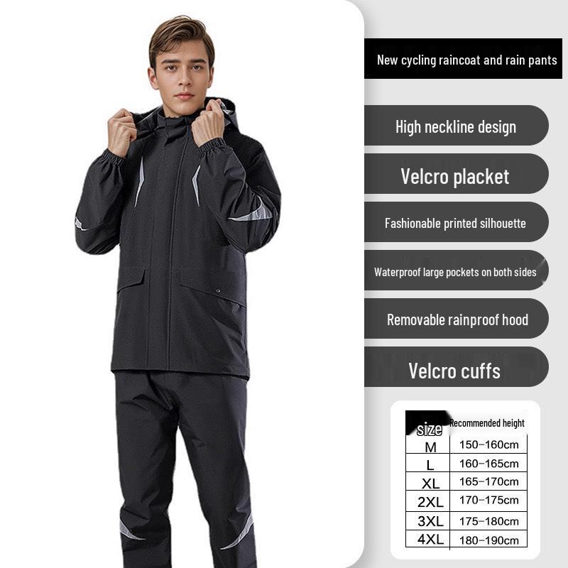 Men's Stormproof Split Motorcycle Rain Suit for Riders