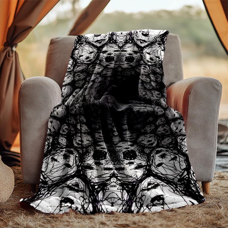 Gotische Totenkopf Flanelldecke Weich Warm Ganzjahresdecke, Design für Camping, Autoreisen, Wandern Sofa, Bett, Büro Perfektes Geschenk für Partys
