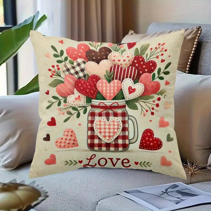 

1 piece, Valentine s Day love bouquet, 2025 new decorative pillow cover 40x40cm/16x16inch