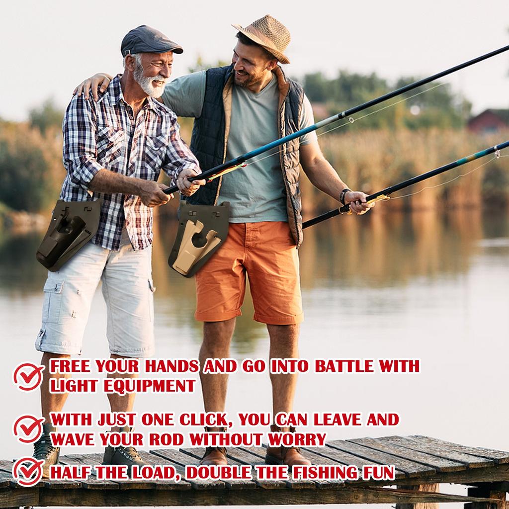 Slide-in Fishing Rod Hip Holster – Hands-Free Rod Holder For Wading, Surf, Fly & Bank Fishing – Quick Draw Waist Belt Gear, Nylon