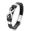 Stainless Steel Double Layer Punk Hip Hop Bracelet With Infinity Symbol Geometric Design Men