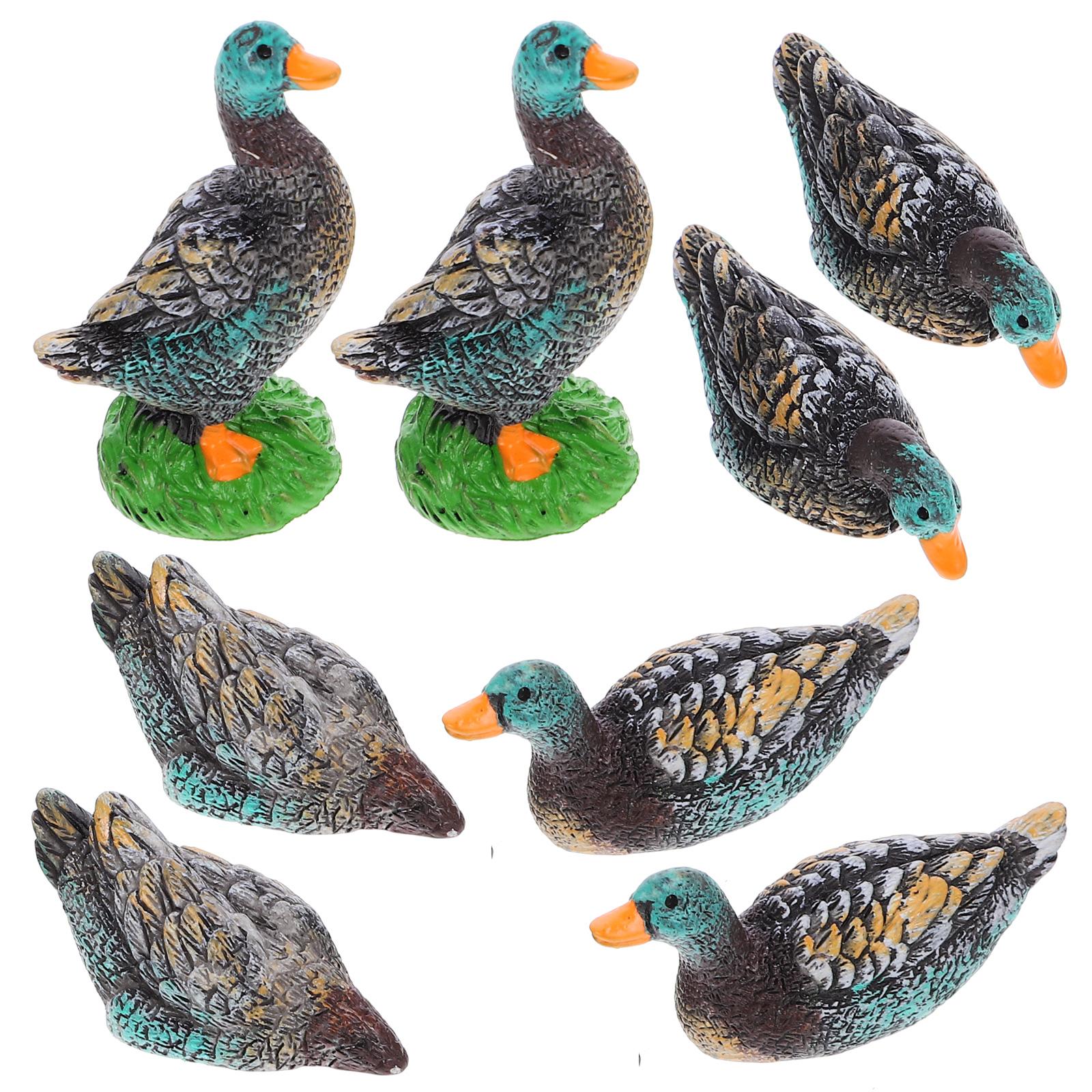 

8 Pcs Duck Statue Wedding Decor Decoration Crafts Desk Ornaments Home Resin Figurien Figurines 2.70X1.30X1.20CM