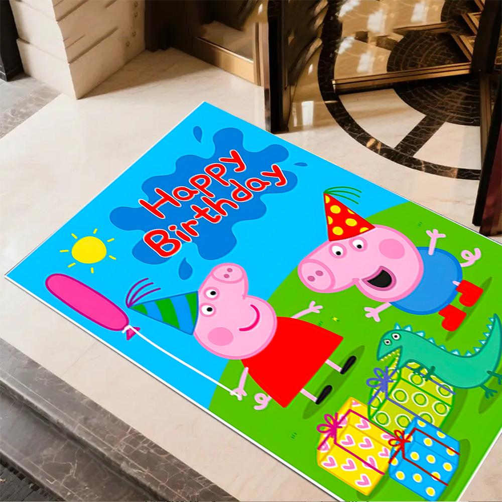 Peppa Pig's Colorful World Floor Rug Office Rug Design for Entryway Foyer Game Room Playrooms Antislip Carpet Office home decor