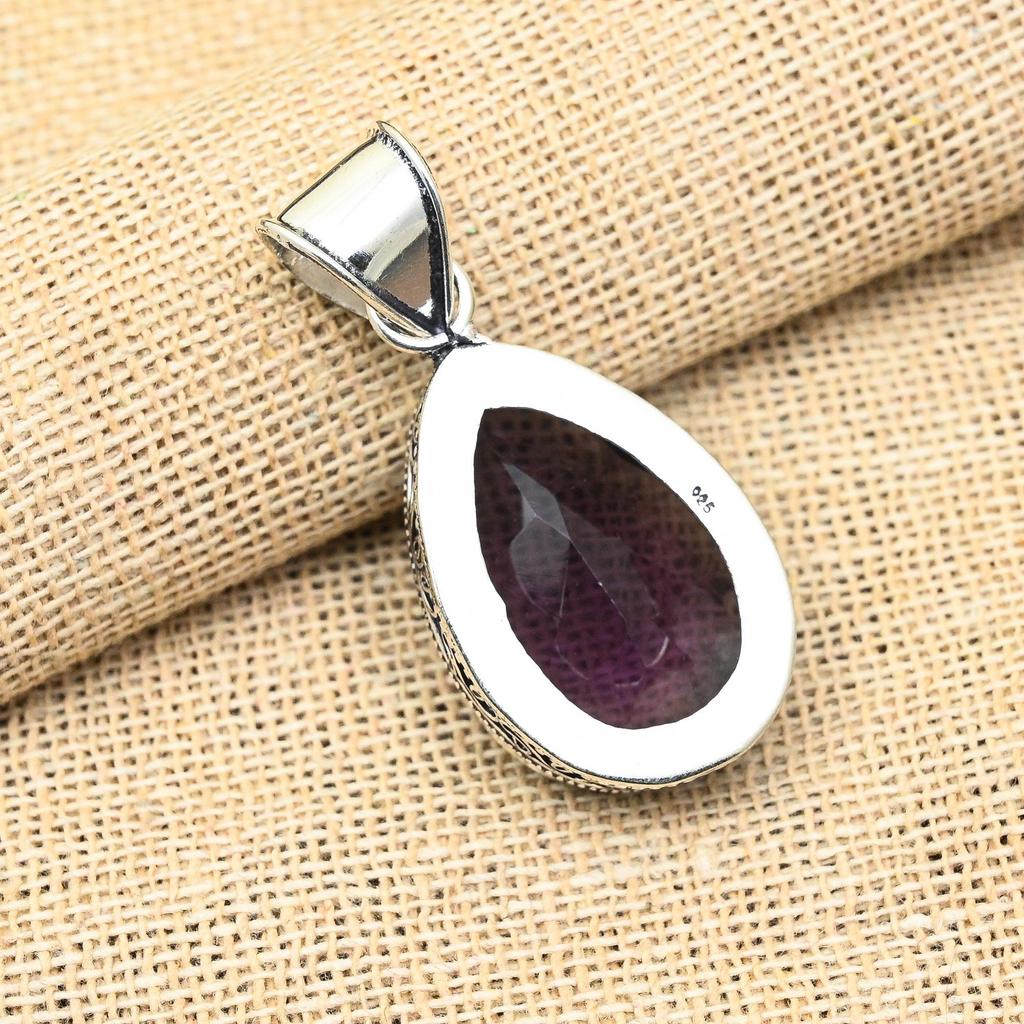 Amethyst Gemstone Handmade 925 Sterling Silver Jewelry Pendant For Wedding Gift