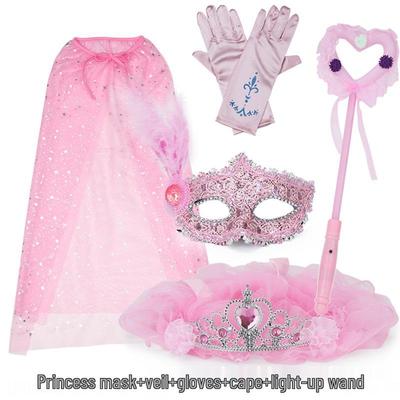 Princess Masquerade Mask for Girls - Halloween Veil and Party Dress-Up Toy