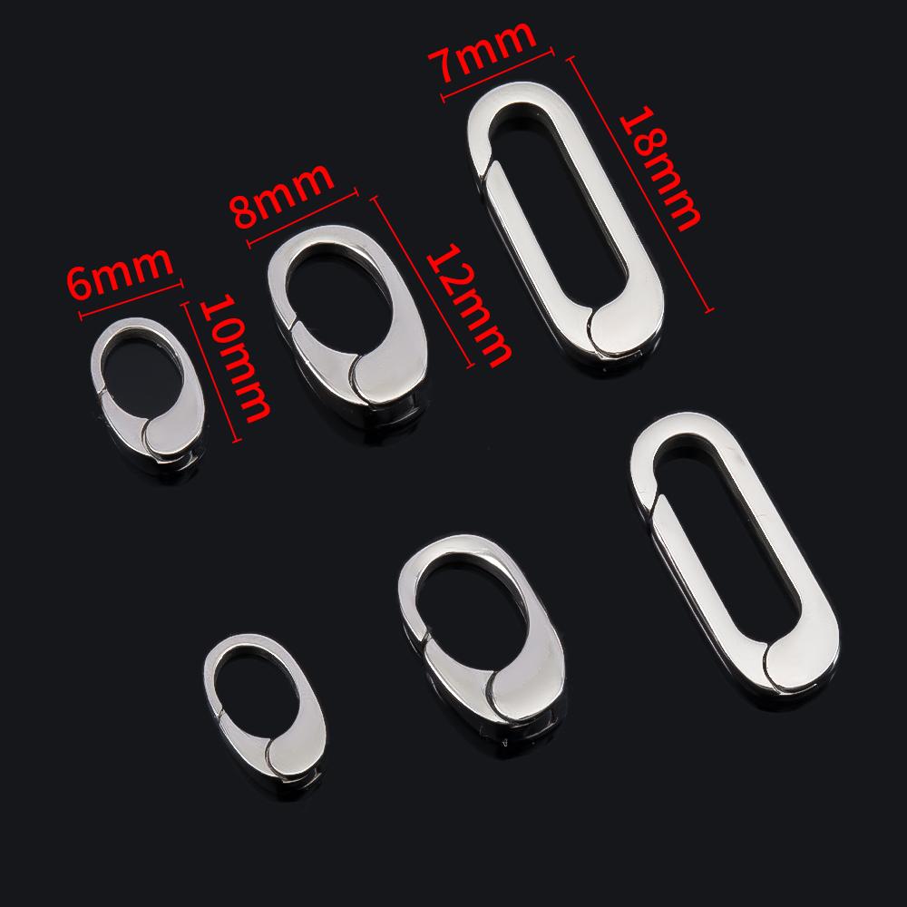 2pcs/1pc No Fade Stainless Steel Spring Lobster Clasp Oval Clasps for Keychain Keyring Carabiner Key Holder DIY Jewelry Making