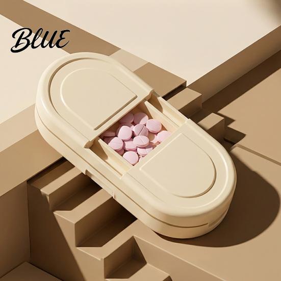 Daily Pills Organizer with Blade Pill Cutter Splitter Moisture-Proof Separate