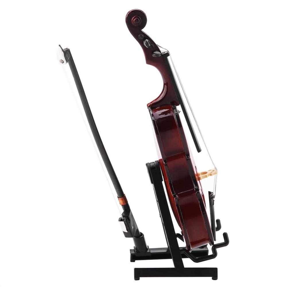 4pcs Wooden Wooden Miniature Cello With Stand Mini Musical Instrument Office Decor