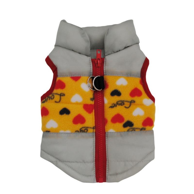 

6 цветов Xs-XL одежда без рукавов хлопковый жилет для щенков пальто на молнии для домашних животных осень-зима теплая красочная куртка для маленьких собак и кошек S жёлтый/серый