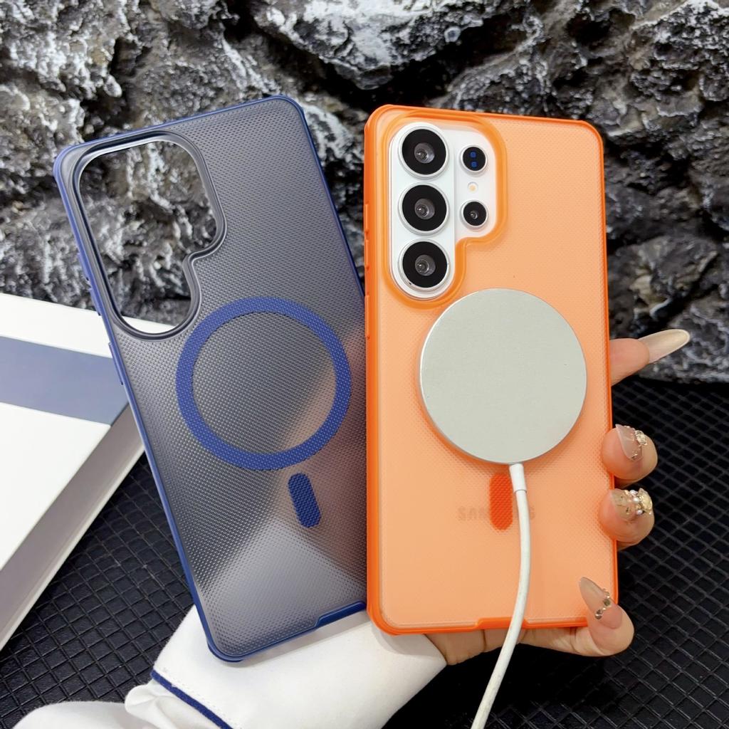 Applicable To Samsung S26Ultra Magnetic Mobile Phone Case Singularity Semi-transparent, Xiaomi 17p Anti-skid and Anti-drop Protective Case