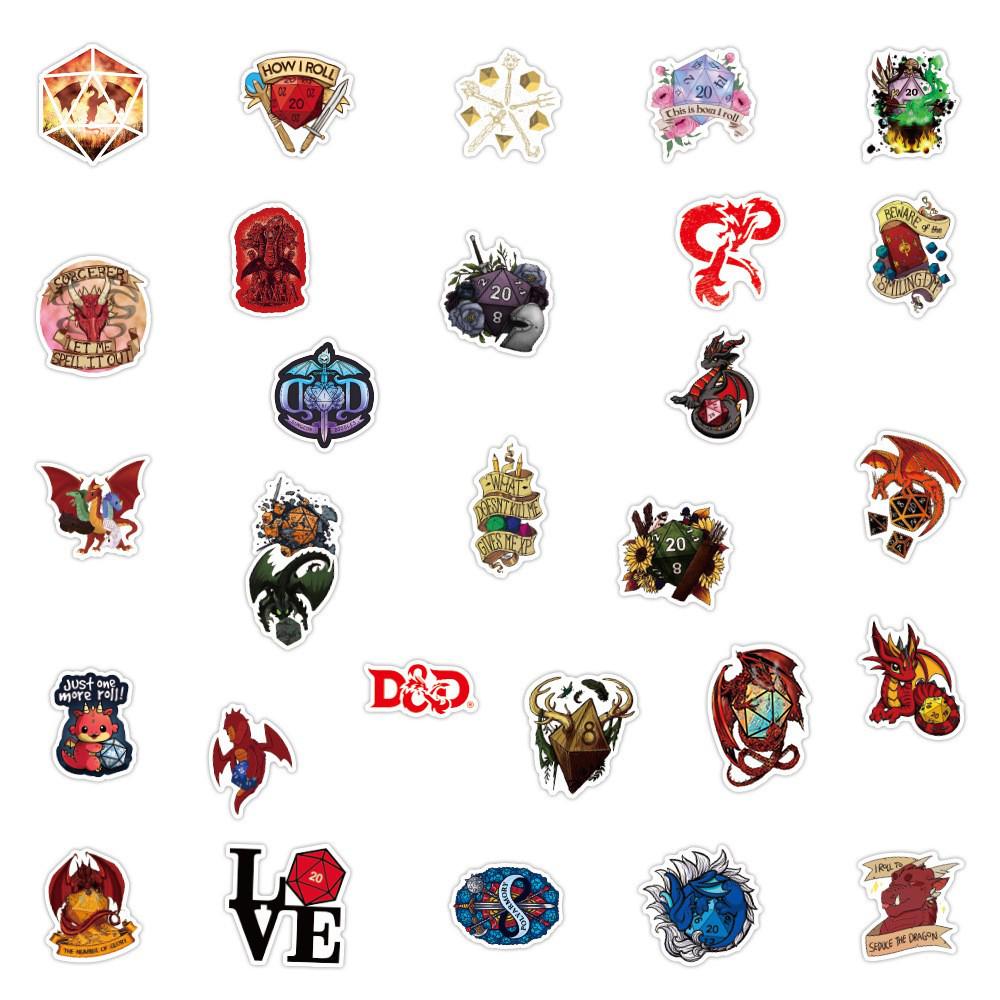 Cross-Border D&D Graffiti: 100 Waterproof Stickers for Laptops, Skateboards, and Suitcases