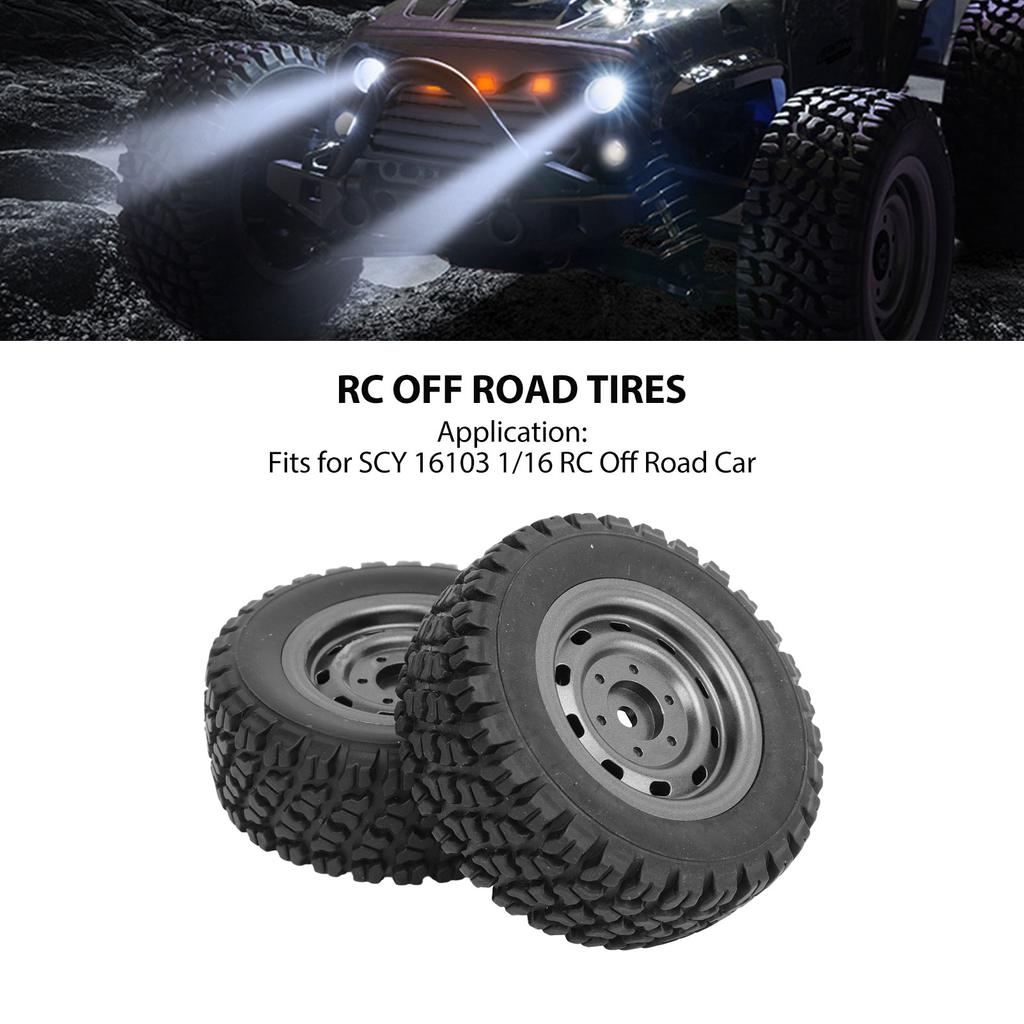 2 Pcs 82mm RC Car Tire 31mm Width 12mm Hex Adapter Spare Part for SCY 16103 1 16 RC Off Road Car