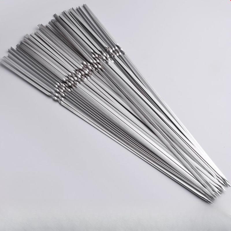 304 Stainless Steel Skewers For Barbecue Kebab Sticks Reusable Meat Skewers Round Rods For Outdoor Grilling