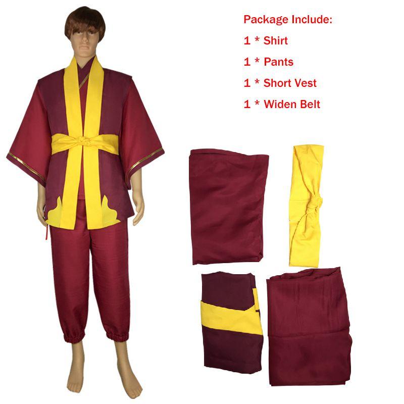 Authentic Avatar The Last Airbender Prince Zuko Cosplay Costume For Halloween Parties