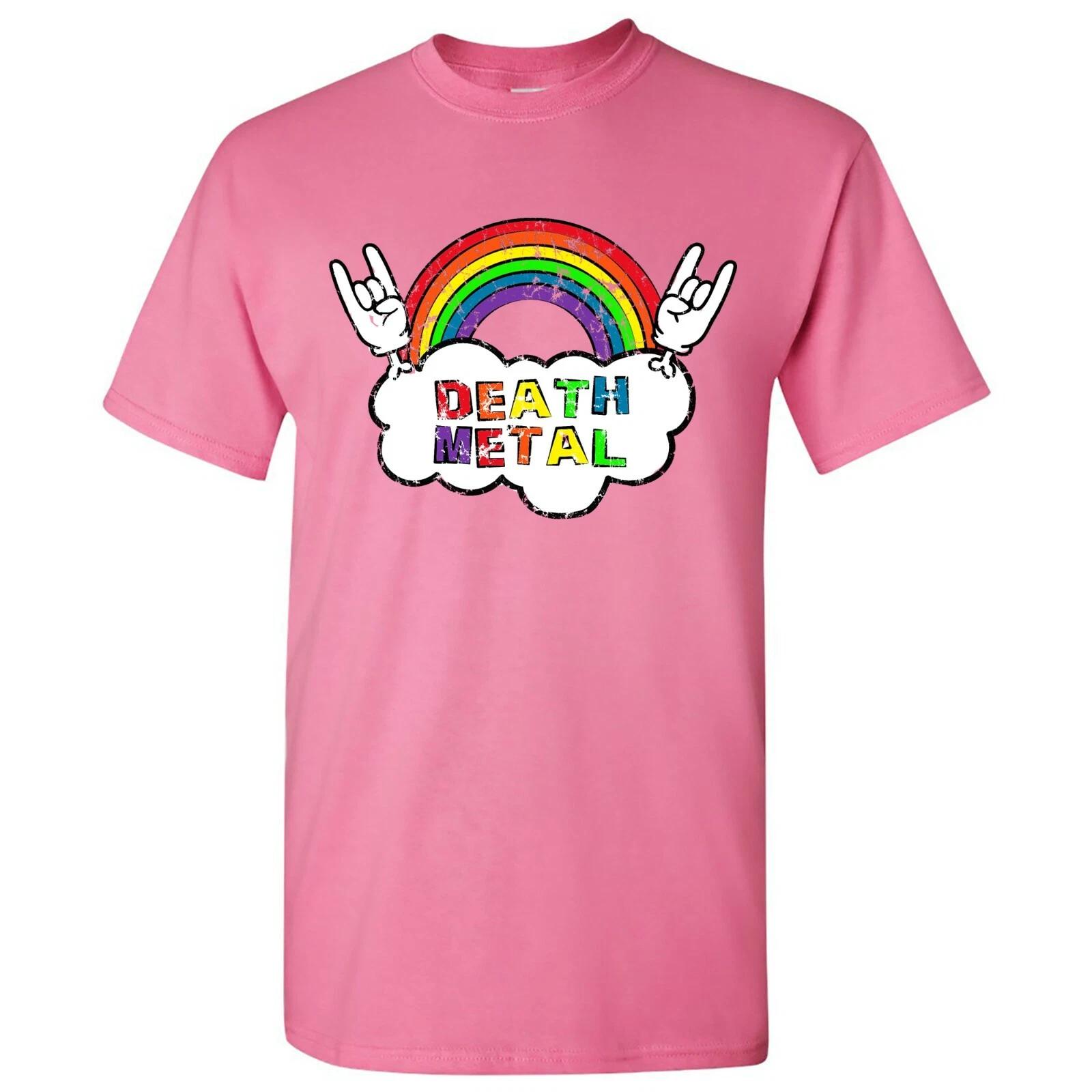 Death Metal Rainbow - Funny Happy Rock Music Humor T Shirt 3XL