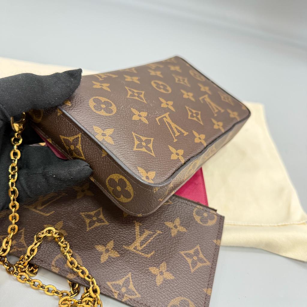 [Usato] Pochette Felicie Monogram Classico Tela Rivestita e Pelle Borsa a Catena Tre-in-Uno - Buono #NSR87