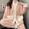Women's Winter Coral Fleece Pajama Set - Sweet & Thickened Flannel Homeware.
