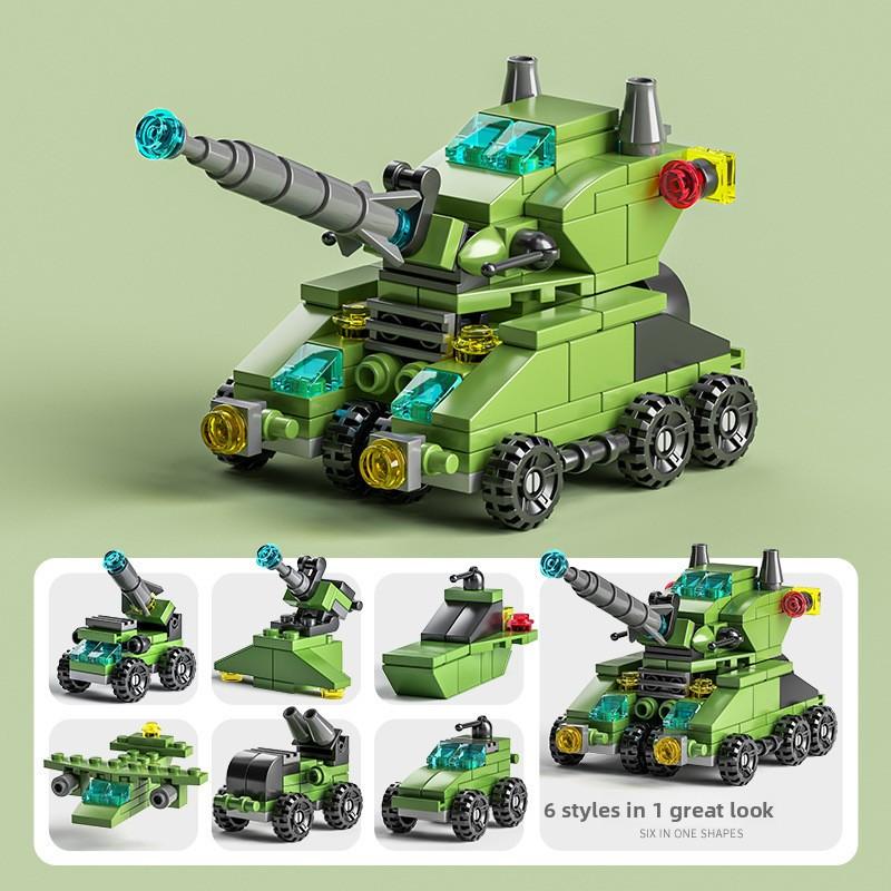 Compatible Building Block Small Particles Fire Brigade Police Military Tank Building Block Assembly Children Educational Toys