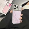 Premium Silber Wasserwellen Hülle für iPhone 14/15/16/17 Pro Max