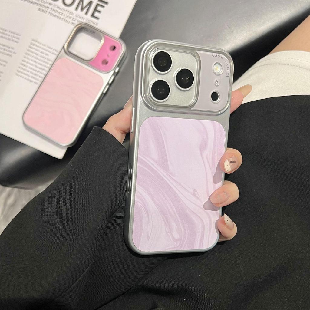 Premium Silber Wasserwellen Hülle für iPhone 14/15/16/17 Pro Max