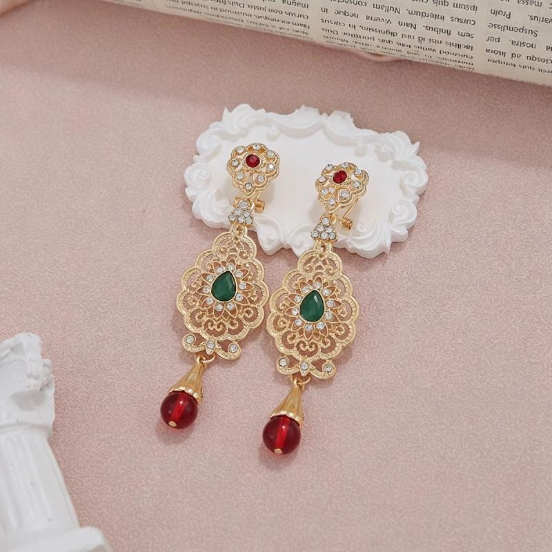 Drop Earrings for Women Classic Multi-Color Rhinestones Fadeproof for Formal Dinner Anniversary Gift for Wife
