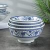 JINMEILI Blue and White Melamine Ramen Soup Bowl